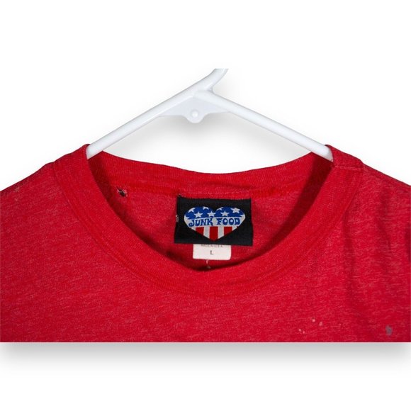 Junk Food Women's T-Shirt Size Large ACDC Graphic Red Made In USA - Picture 4 of 8